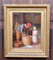 Oil On Panel By James Kyd "Packing For Market"