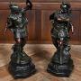 Pair Of Spelter Warrior Figures