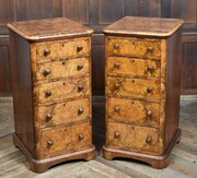 Pair Of Victorian Burr Walnut Bedside Drawers