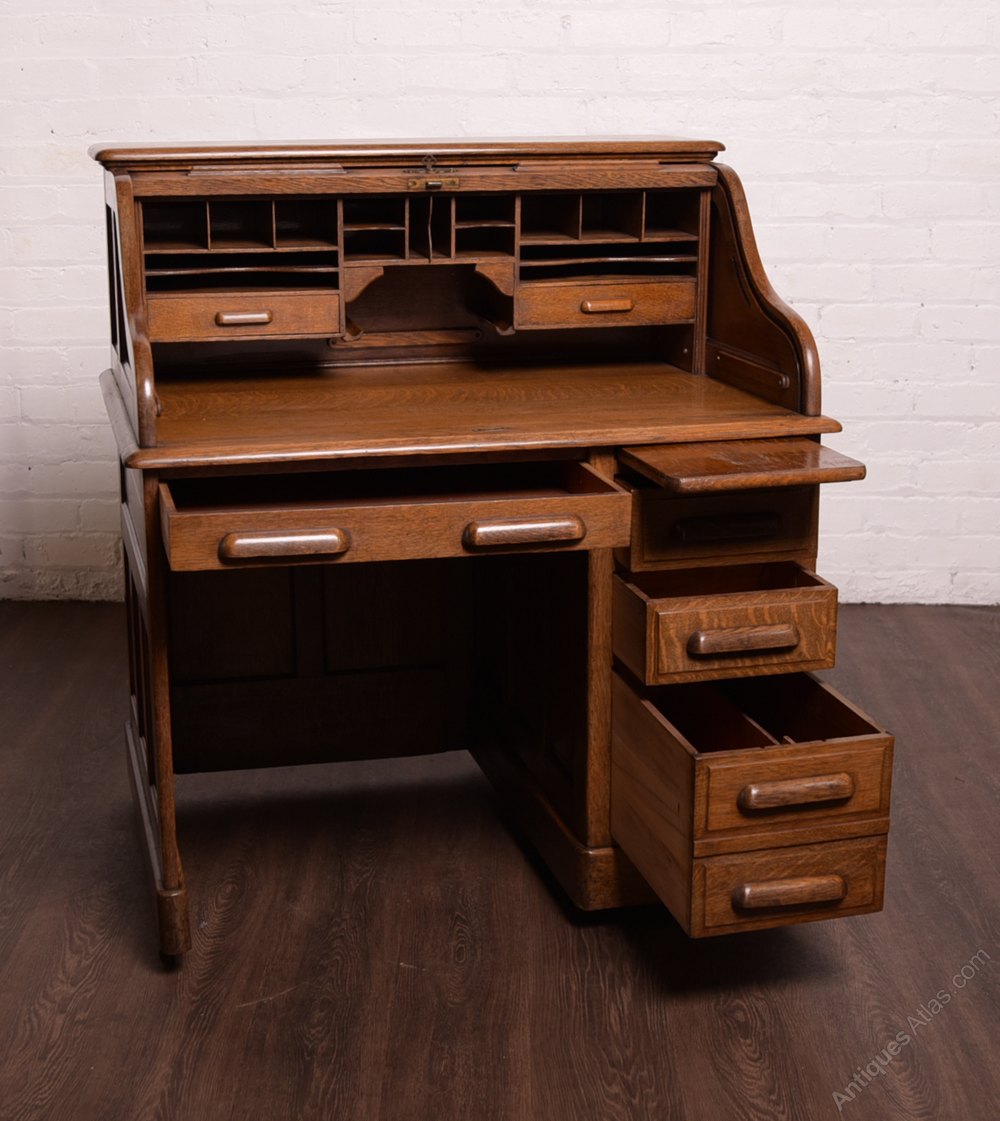 Quality Oak S Type Roll Top Desk Antiques Atlas