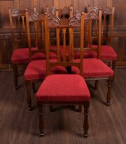 Set Of Six Edwardian Walnut Chairs