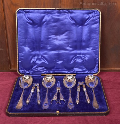 Antiques Atlas Silver Plate Fruit And Nut Serving Set
