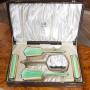 Silver and Enamel Dressing Table Set