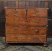 Victorian Teak Campaign Chest