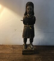 18ct Century Carved And Painted Figure Of A Saint 