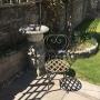 Antique French strap work garden chair 