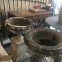 Pair Of Concrete Garden Urns