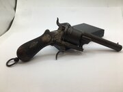 Pin Fire Pistol Walnut Butt 