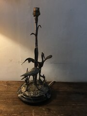 Silver Plated Bronze Lamp. S Agudo