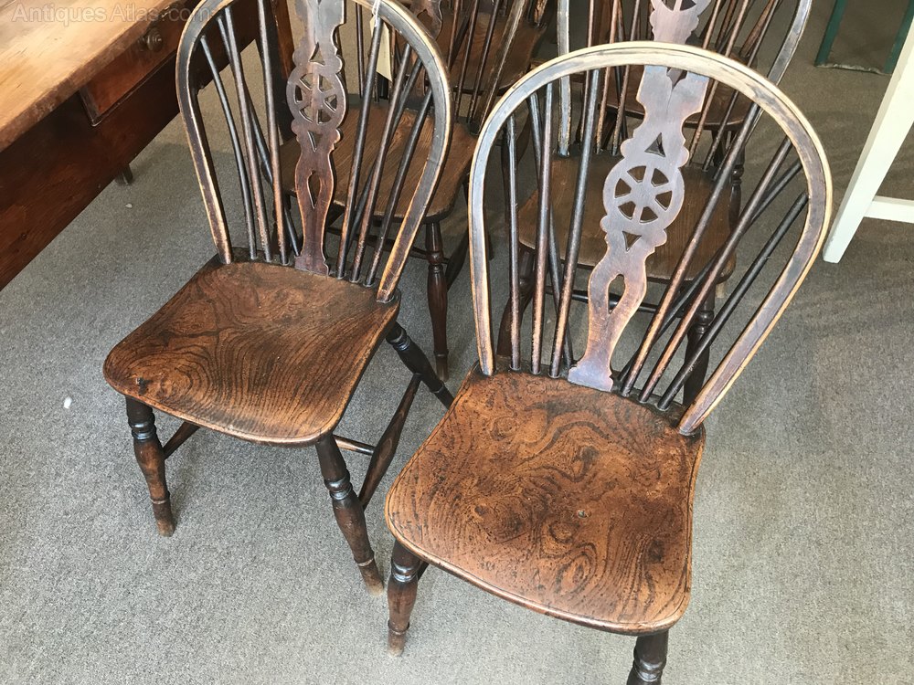 Six Victorian Wheel Back Chairs Antiques Atlas