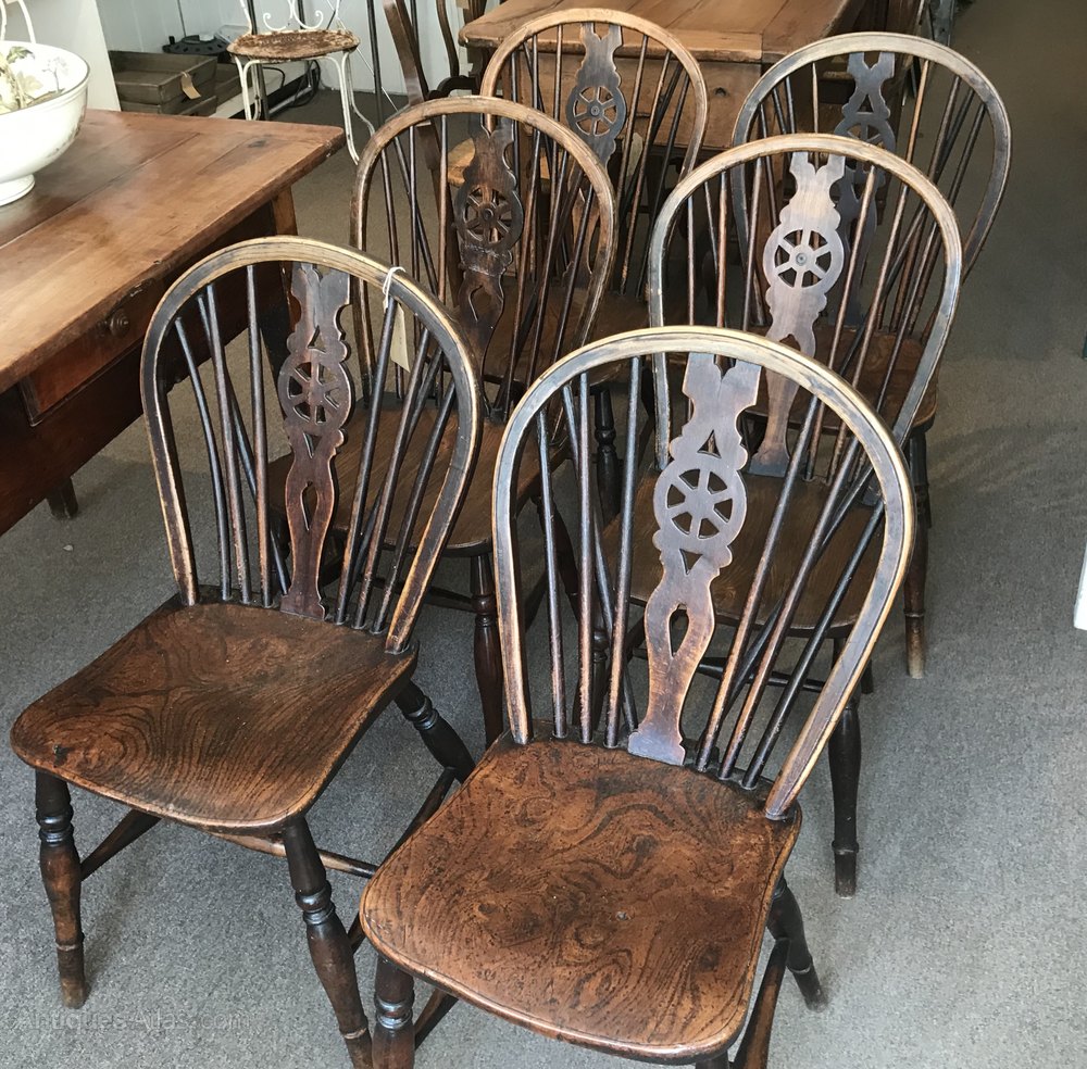 Six Victorian Wheel Back Chairs Antiques Atlas