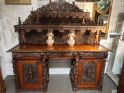 19th C Burmese carved buffet sideboard