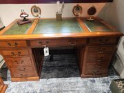 French Walnut Twin Pedestal Desk
