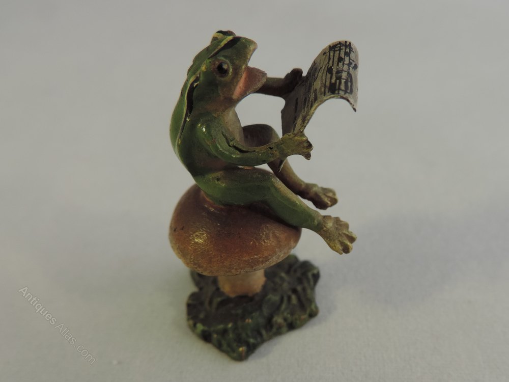 Antiques Atlas Austrian Cold Painted Bronze Frog On Toadstool