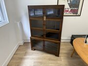 Vintage Minty Glazed Oak Bookcase