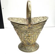 Antique Victorian 2 Lidded Coal Scuttle Bucket