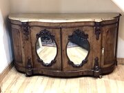 Credenza Burr Walnut Marble Topped Circa 1850