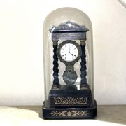 French Portico Clock Top French Maker. Under Glass
