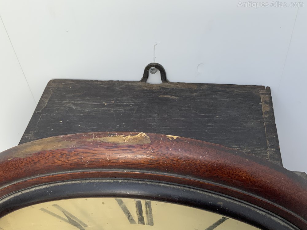 Antiques Atlas Fusee Wall Clock Convex Glass Mahogany Case