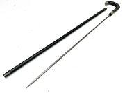 Gents Walking Stick Sword Stick With Silver Mounts