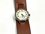 German 1ww Soldiers Hexagonal Silver Wristwatch