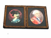 MINIATURE PAINTING OF MAN  WIFE GEORGIAN OFFICER