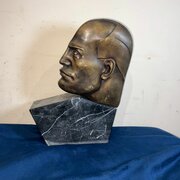 Mussolini. Bronze & Marble Art Deco