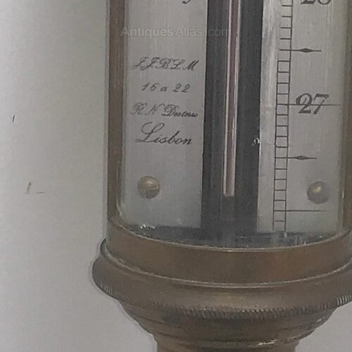 Antiques Atlas Ships Stick Barometer With Gimble Lisbon Maker