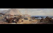 Abraham Cooper R.A Coastal Watercolour Dated 1864