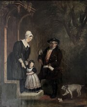 Flemish Old Master Oil Painting Tax Collector 