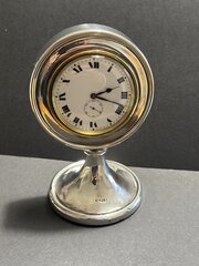 Edwardian Silver Swiss Made Mantle-Desk Clock 