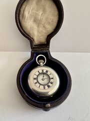 Silver Half Hunter Fob Watch Swiss Made Stauffer C1900   