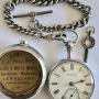 Silver Pair Case pocket watch & Albert chain 1817