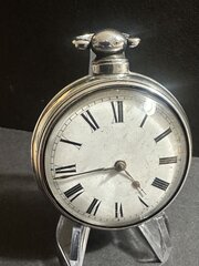 Silver Pair Cased Fusee Pocket Watch 1848 