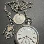 Silver Pair Cased London 1883 with Albert Chain 