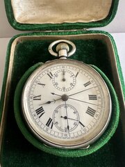 Silver Swiss Made Spilt Second Pocket Watch 1907