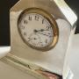 Solid Silver Edwardian Mantle / Desk Clock 1906