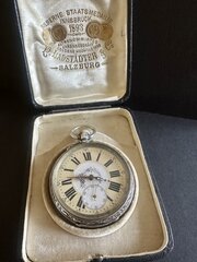 Swiss Silver Pocket Watch Original Rare Box C1900