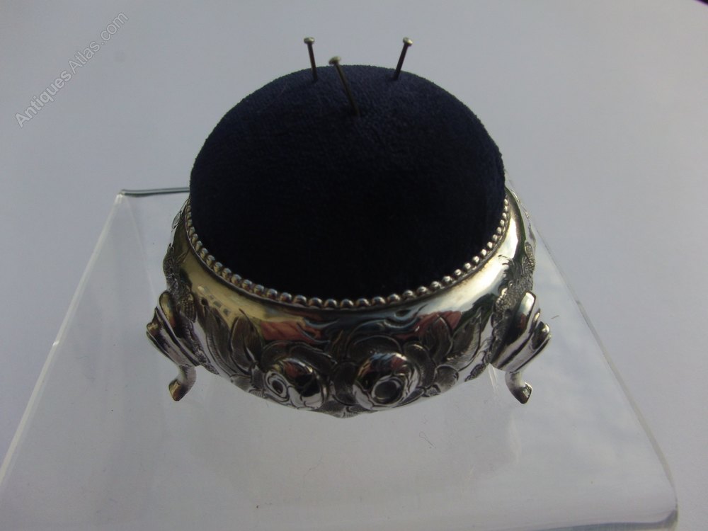 Antiques Atlas Victorian Silver Pin Cushion Birmingham 1874 As703a006 Antiques Atlas Victorian Silver Pin Cushion Birmingham 1874 As703a006