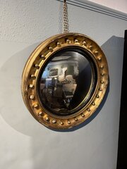 Antique Gilt Convex Mirror C1850 Original Glass