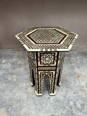 Strain Bone & Mother Of Pearl Hexagonal Table