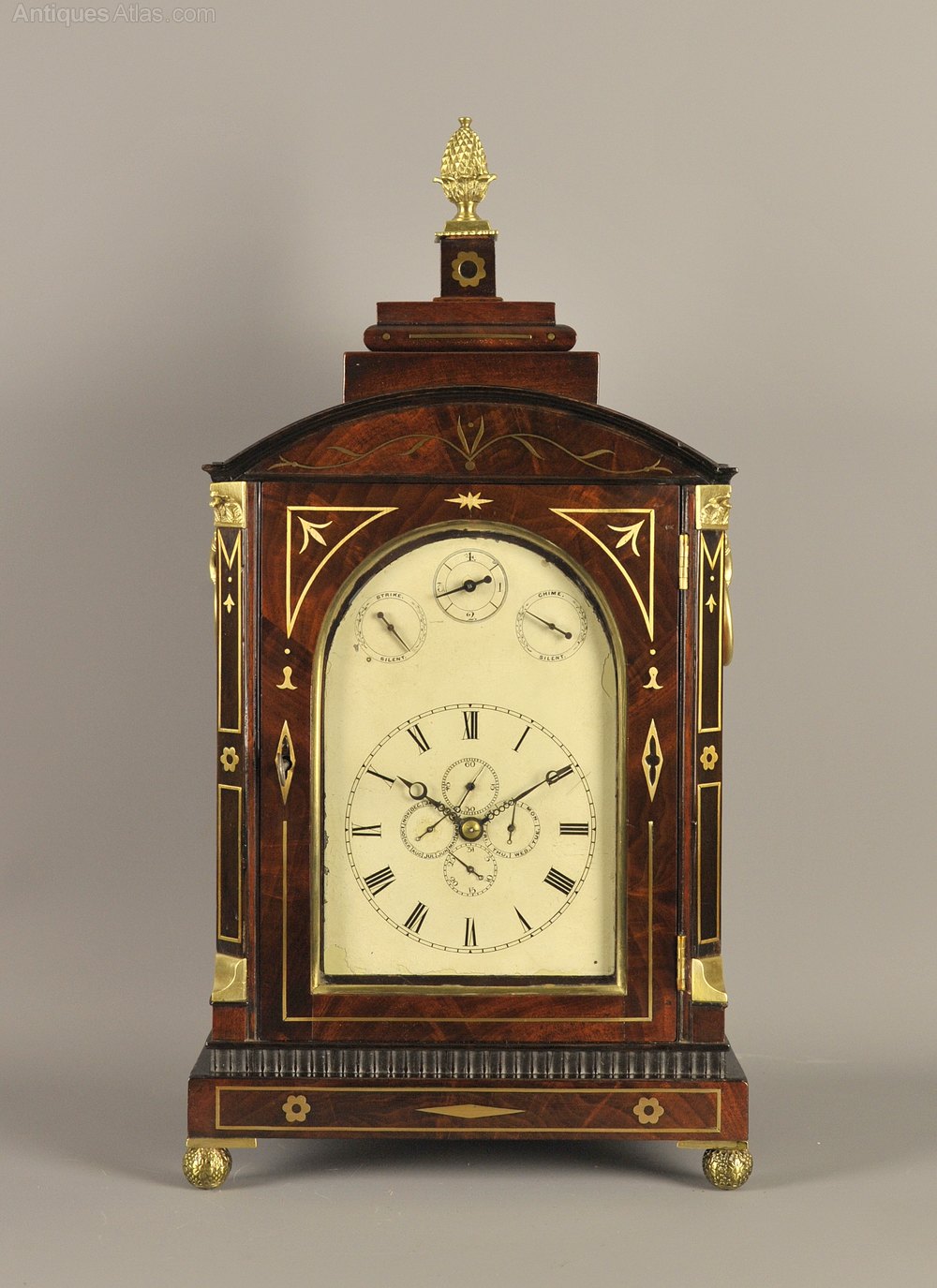 Antiques Atlas Small Musical Verge Bracket Clock With Calendar