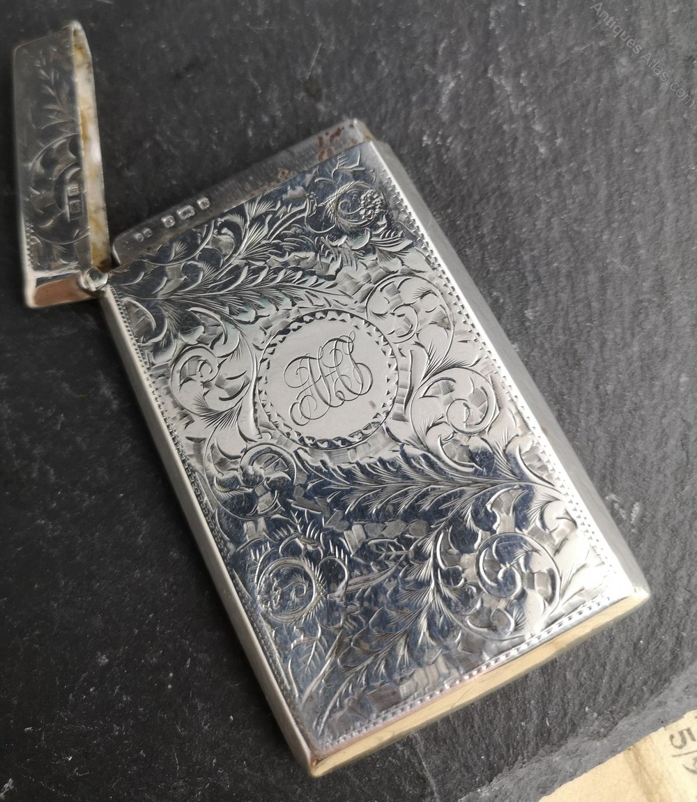 Antiques Atlas Antique Sterling Silver Calling Card Case, Chased