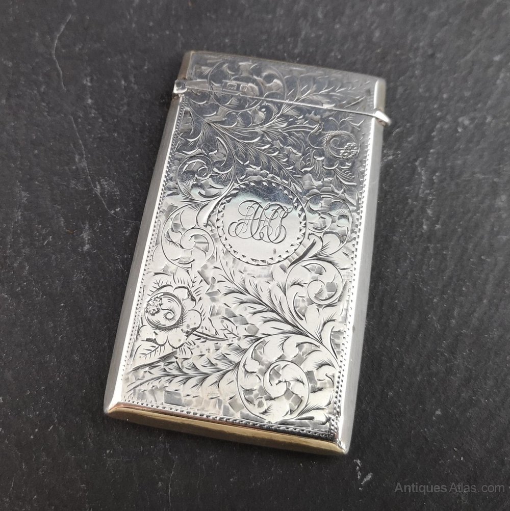 Antiques Atlas Antique Sterling Silver Calling Card Case, Chased