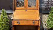 Edwardian Arts And Crafts Oak Bookcase Bureau