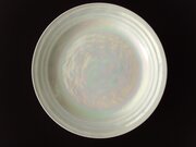18 Inch Ferro Murano Mother Of Pearl Glass Platter