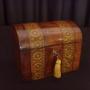 19th C.Walnut Tunbridge Ware Dome Topped Tea Caddy