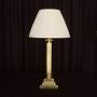 19th C. Brass Corinthian Column Table Lamp & Shade