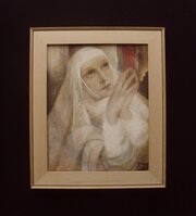 Baroness Ines Taxis 1883-1978 Tempera Nun Praying