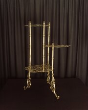 Brass 3 Tier Plant Stand Pierced Butterfly Motif